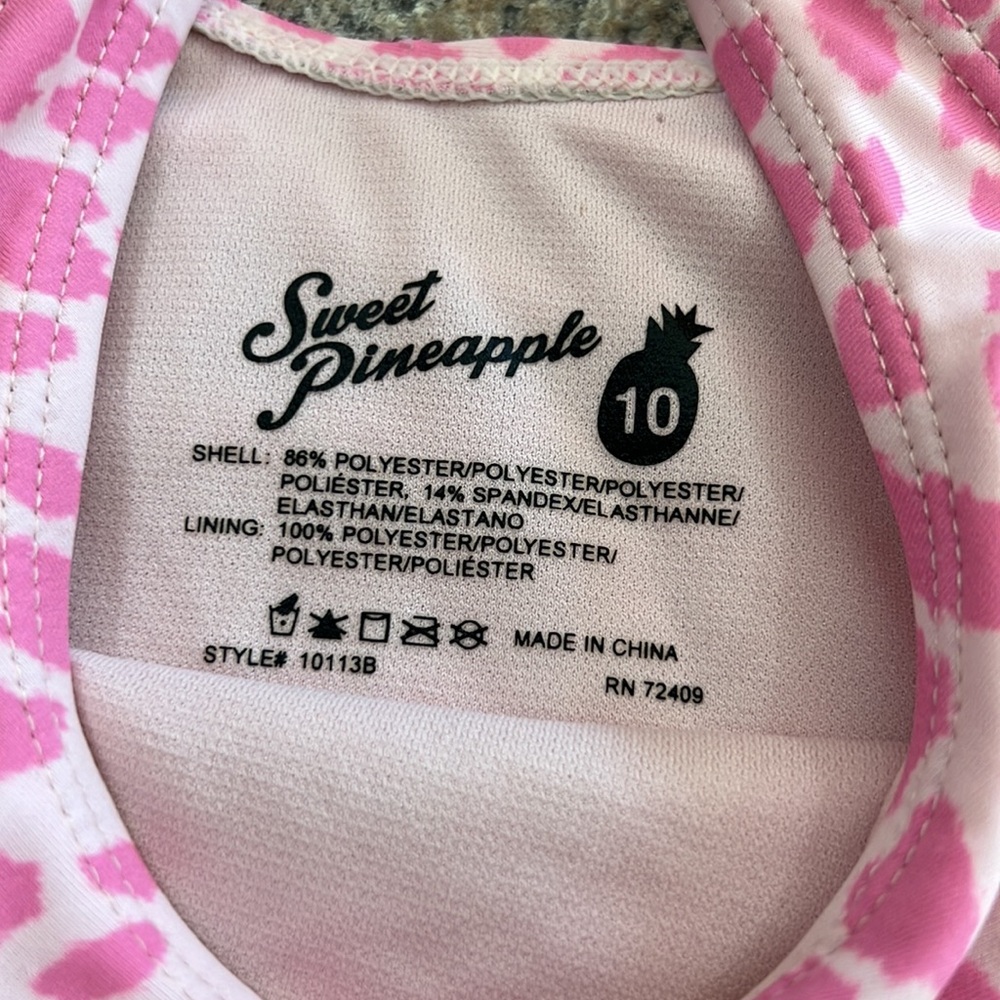 Sweet pineapple swimsuit, size 10 - Picture 4 of 5